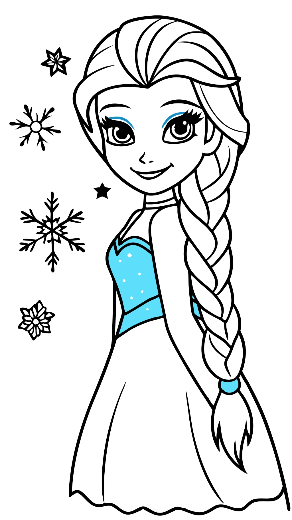 easy elsa and anna coloring pages